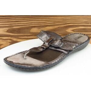 Born Metallic Bronze Buckle Thong Sandal